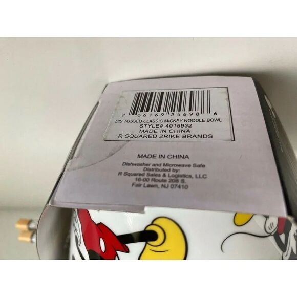 Disney Classic Mickey Mouse Poses Ramen Noodle Bowl With Chopsticks NWT - Picture 7 of 8